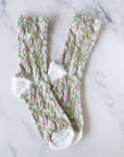 Daisy Flower Casual Socks: Grey