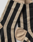 Glitter Vertical Striped Crew Socks: Olive/Green