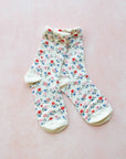 Garden Flower Socks: Ivory