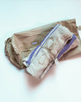 * Blue Tan Wide Stripe Tea Towel Set - Set of Three