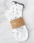 Cute Ruffled Ankle Socks: White