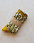 Romantic Floral Socks: Mustard/Ivory