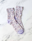 Women's Spring Blossoms Casual Socks: Blue