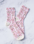 Women's Spring Blossoms Casual Socks: Blue