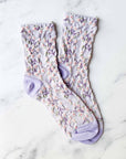 Women's Spring Blossoms Casual Socks: Blue