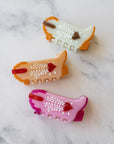Eco My Sweet Heart Cowboy Boots Hair Claw Clip: Mint Caramel