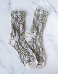 Daisy Flower Casual Socks: Grey