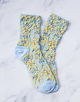 Women's Spring Blossoms Casual Socks: Blue