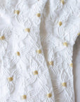 Engraving Flower Casual Socks: White
