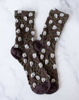 Daisy Flower Casual Socks: Grey