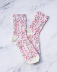Women's Spring Blossoms Casual Socks: Blue