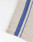 * Blue Tan Wide Stripe Tea Towel Set - Set of Three