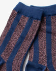 Glitter Vertical Striped Crew Socks: Olive/Green