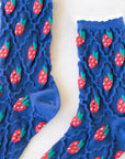 Retro Strawberry Casual Socks: Pink/Strawberry