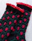 Romantic Floral Socks: Navy/Yellow