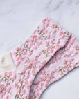 Women's Spring Blossoms Casual Socks: Blue