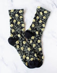Daisy Flower Casual Socks: Grey