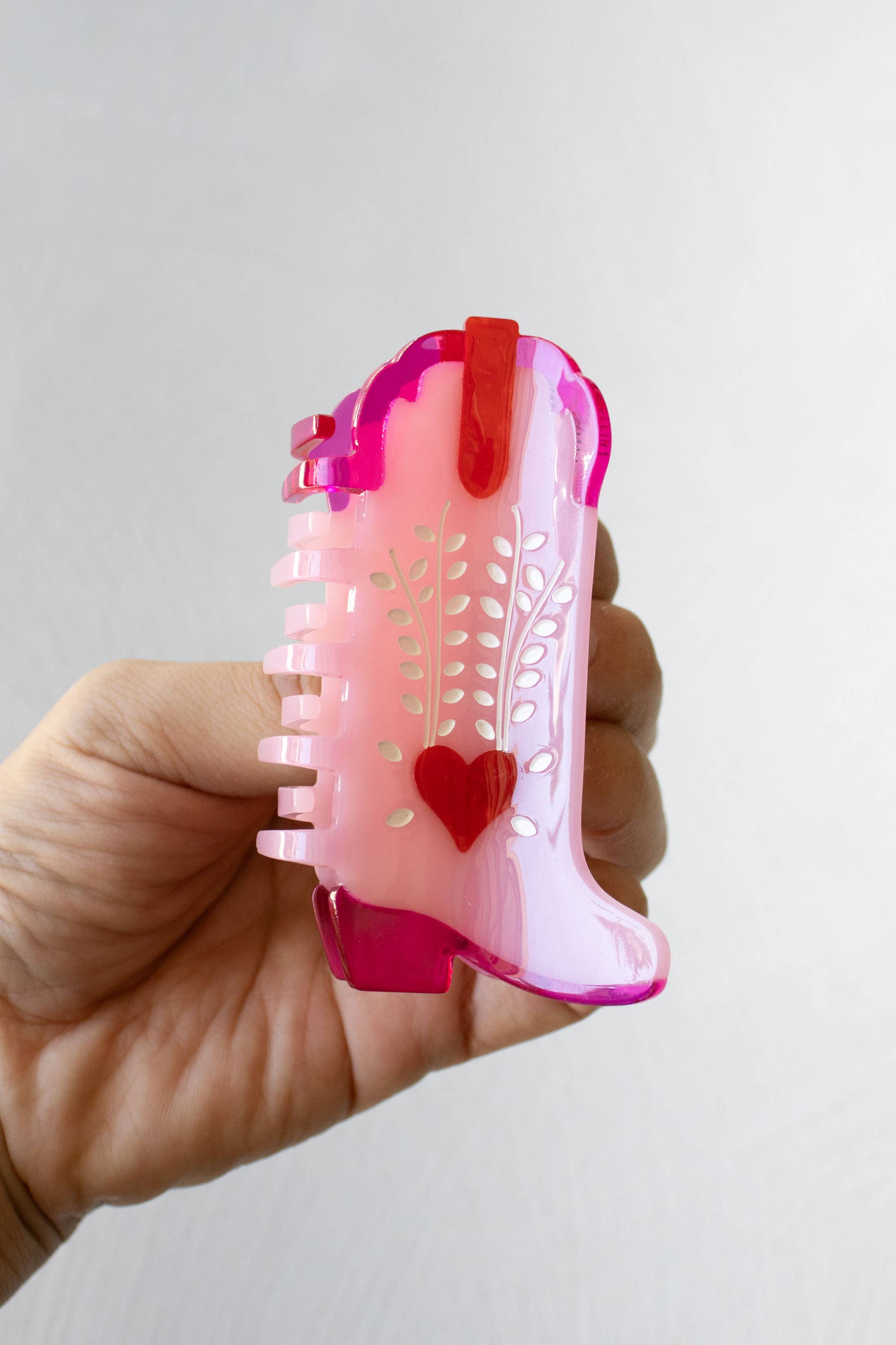 Eco My Sweet Heart Cowboy Boots Hair Claw Clip: Mint Caramel