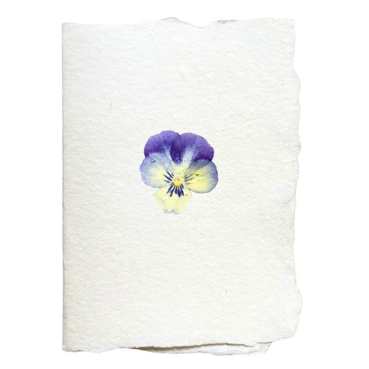 real pansy imprint folded card