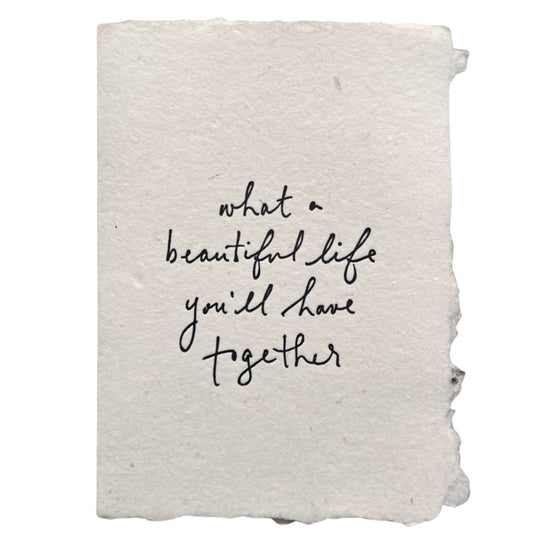 what a beautiful life together card