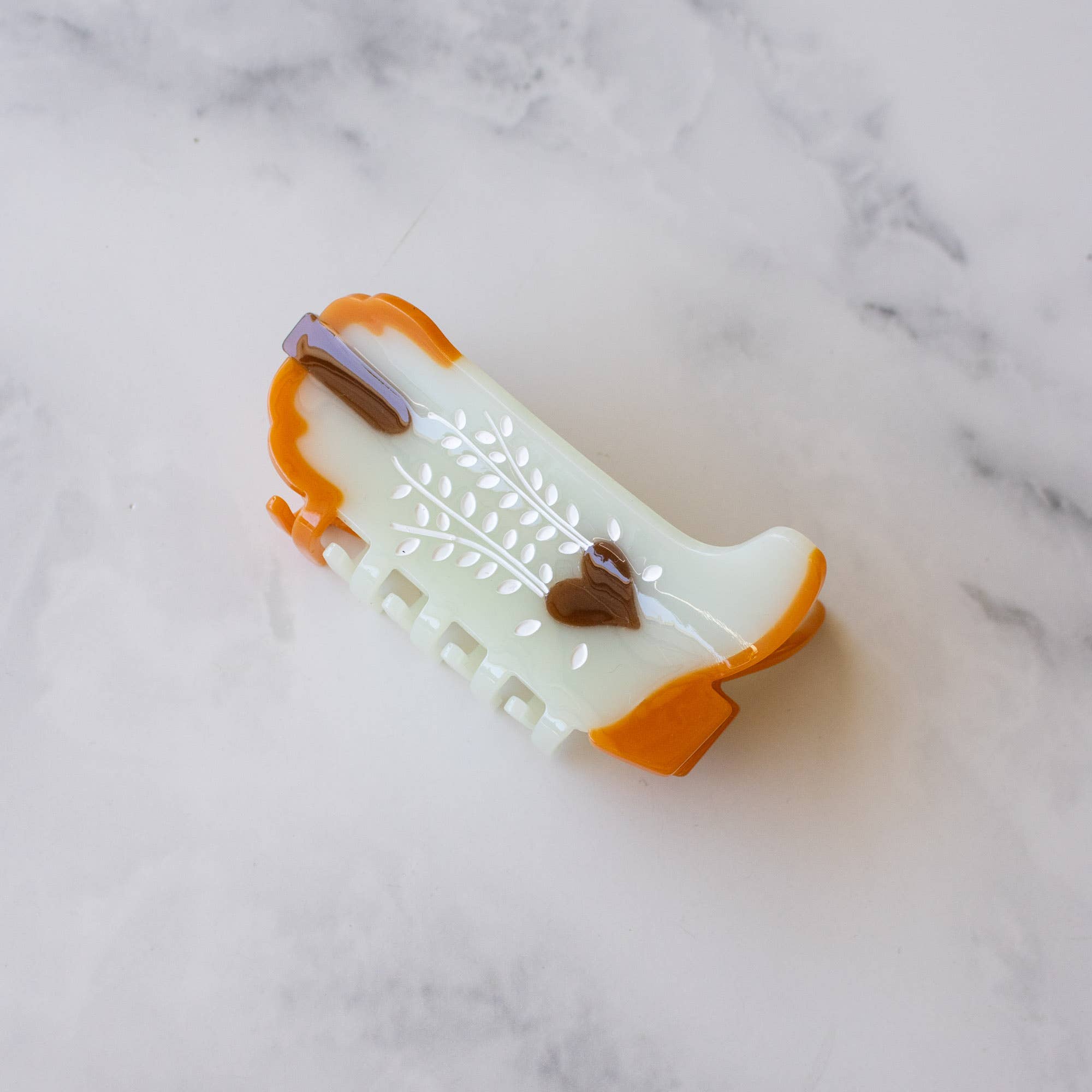 Eco My Sweet Heart Cowboy Boots Hair Claw Clip: Mint Caramel