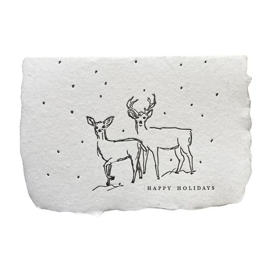deer in snow holiday card