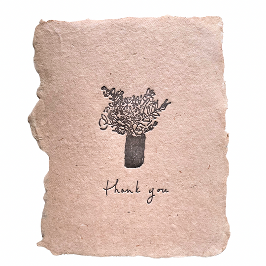 thank you bouquet on rose note card