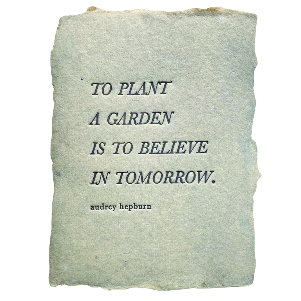 to plant a garden quote note card farmette co
