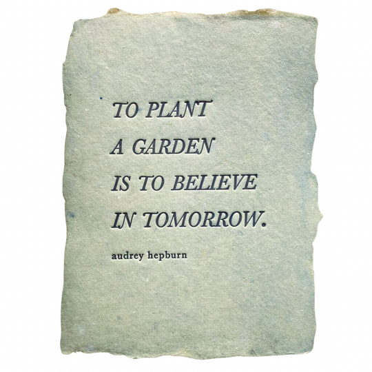 to plant a garden quote note card