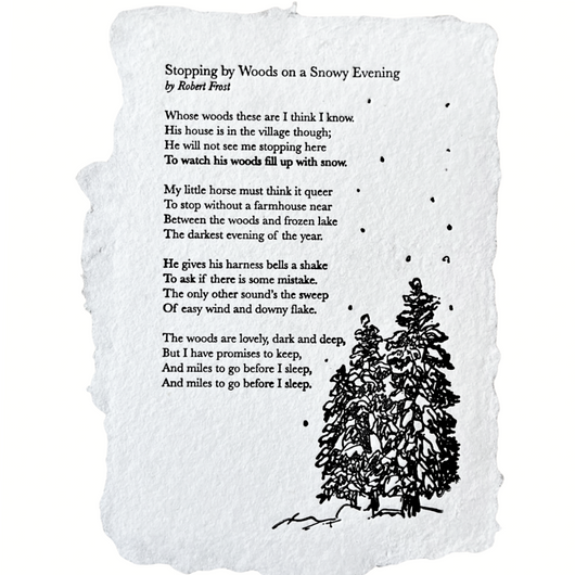 stopping by woods on a snowy evening robert frost poem art print