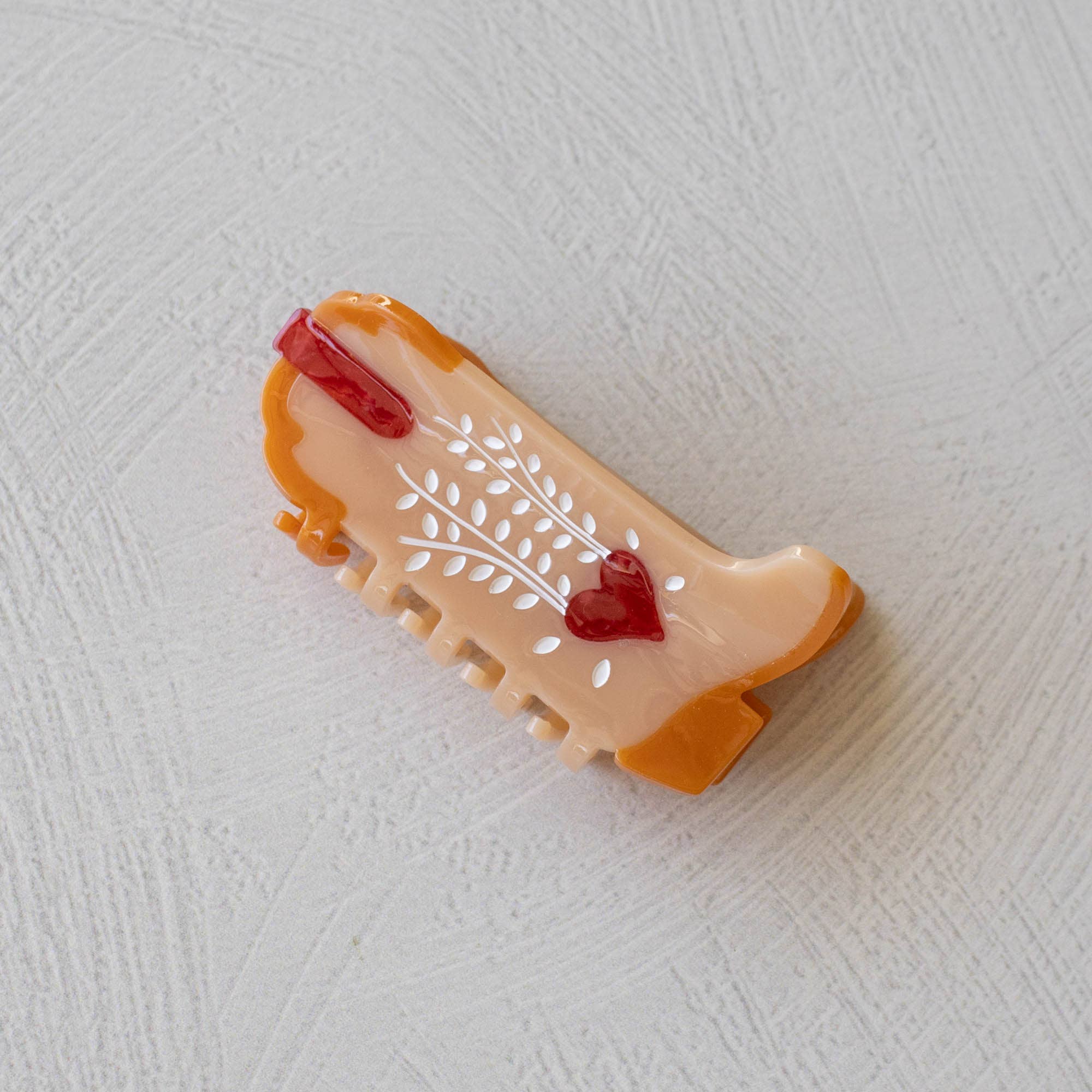 Eco My Sweet Heart Cowboy Boots Hair Claw Clip: Mint Caramel
