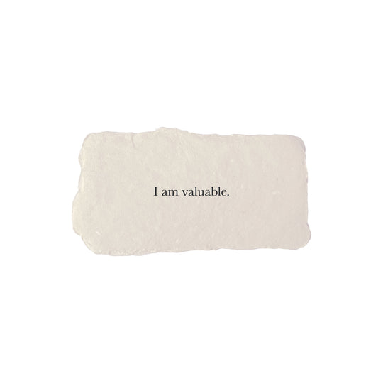 I am valuable affirmation card
