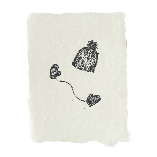 beanie and mittens  note card