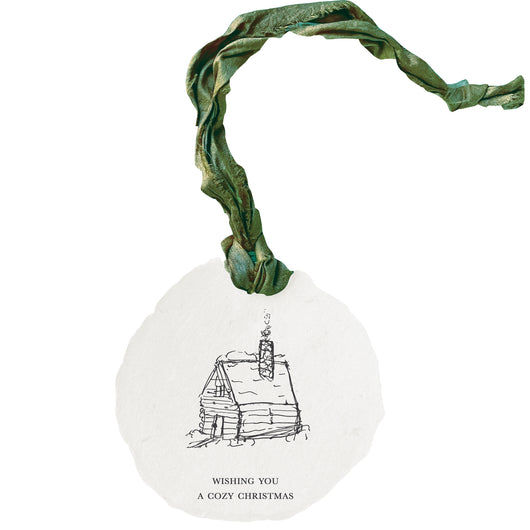 cozy cabin christmas ornaments / gift tags